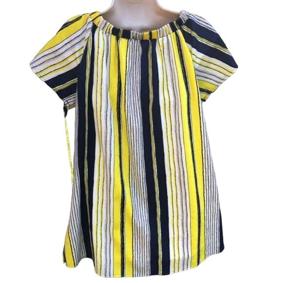 TCEC Tunic, Blue and Gold Striped, Lined, Size Small, Off-The-Shoulder - Picture 2 of 5